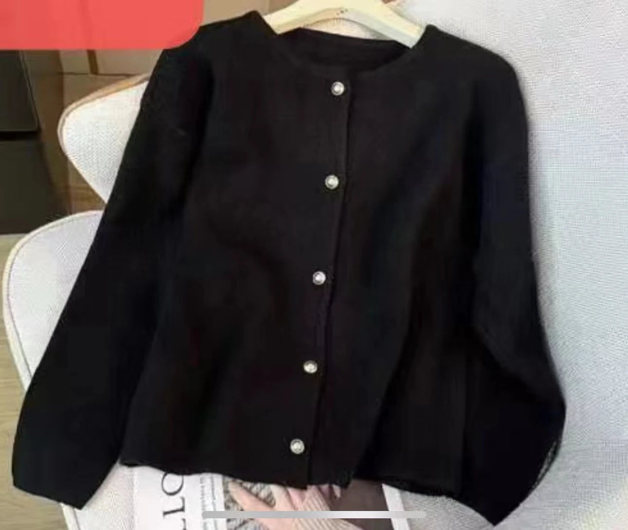 Lunivop Women Sweater Cardigan Polished Gold Button Up Soft Knitted Long Sleeve Sweater Jacket Top Fall Winter Korean Ladies Chic Outfit