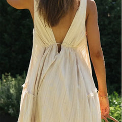 Lunivop  Elegant Fashion Harajuku Slim Fit Female Clothes Loose Casual All Match Short Skirt Solid V Neck High Waist Sleeveless Dresses