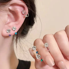 Lunivop Fashion C Shape Zircon Piercings Stud Earrings for Women Punk Gothic Cartilage Helix Lobe Conch Earring Stud Piercings Jewelry