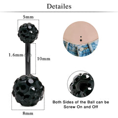Lunivop  1Pcs Black Belly Button Ring Belly Rings Stainless Steel Belly Button Ring Hypoallergenic Clicker Belly Button Ring Navel Rings