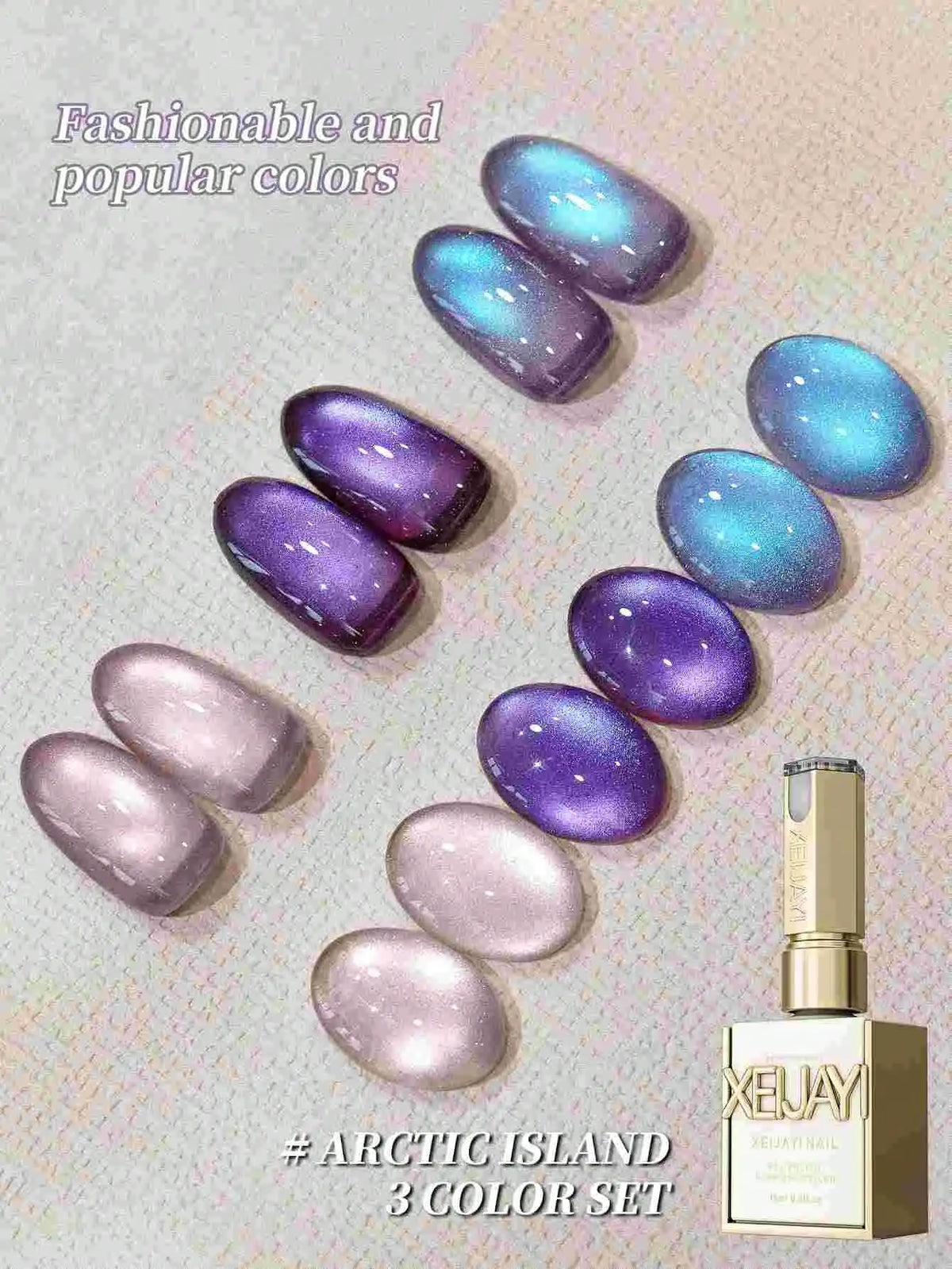 Lunivop  3Pcs 15ML Arctic Island Cat Eye gel nail polish, UV LED Curing, Long-acting Fast Drying UV Nail Art Gel - Ideal Gift for Women