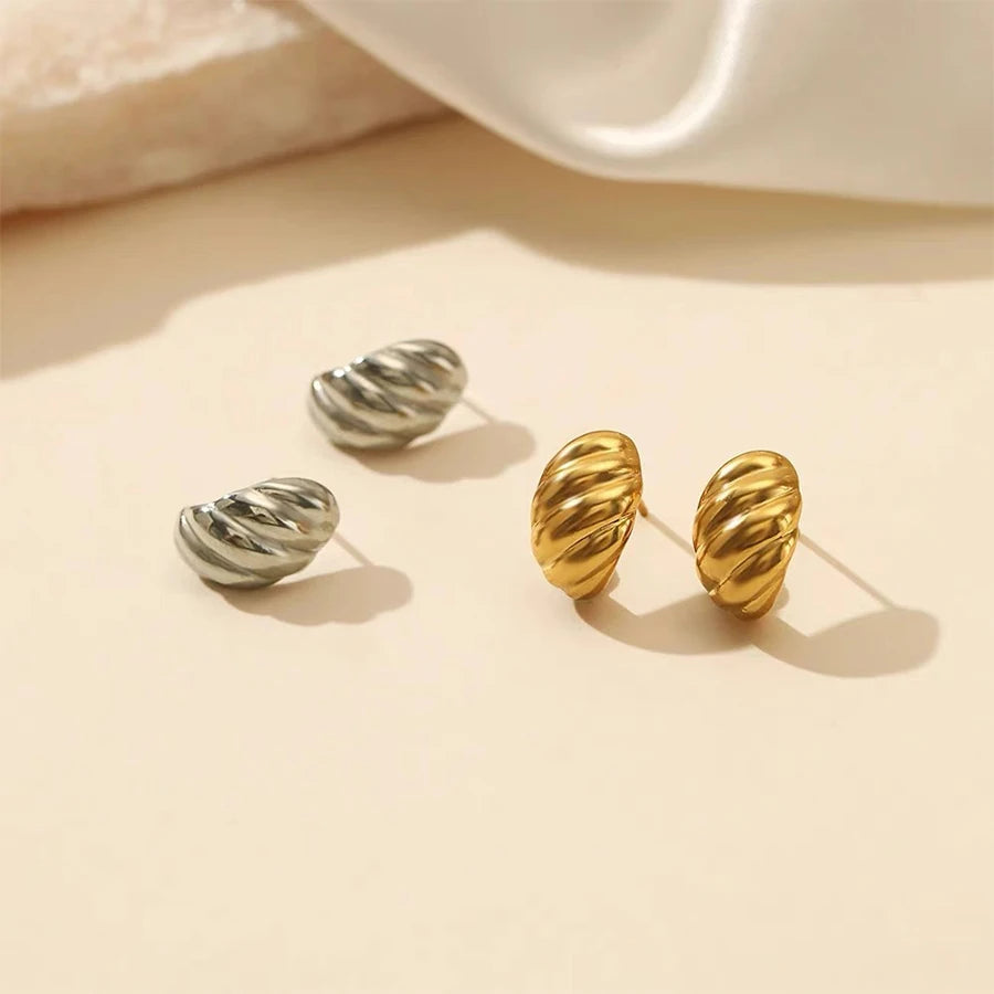 Lunivop New Fashion Simple Croissant Stainless Steel Earrings for Women Niche Design Personality Party Jewelry Girlfriend Gifts