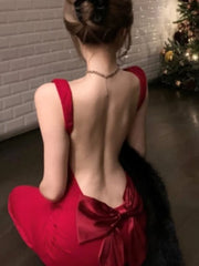 Lunivop  Sexy Halter Spaghetti Lady Long Dresses Women's Elegant Solid Maxi Dress  Bowknot Lace-up Girl Backless Female Party New