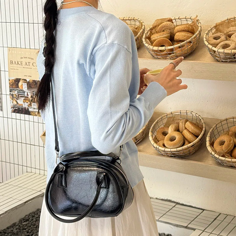 Lunivop   Faionable Small Square Bag Women's Handbag Versatile Single oulder Crossbody Bowling Bag Handheld Bag Premium PU Leather