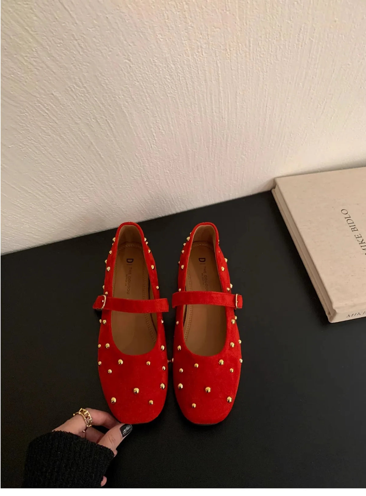 Lunivop  Summer Brand Mary Jane Shoes for Women Fashion Rivet Suede Classic Retro Brown Casual Soft Bottom Comfortable Ladies Flats