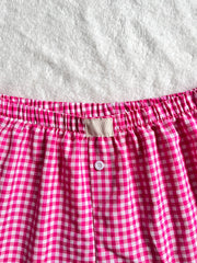 Lunivop Shorts for Women Teen-girls Elastic Waistband Pull-on Red Blue Plaid Shorts Outfit Casual Lounge Summer Shorts
