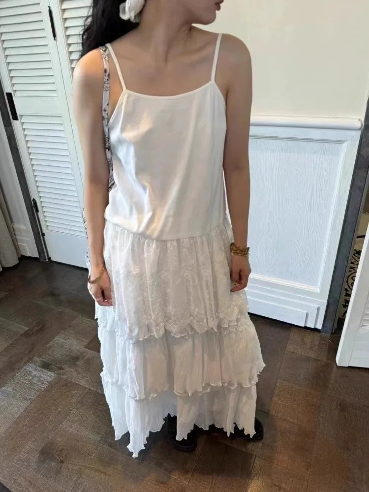 Lunivop  Korean Fashion Sweet Lace Patchwork Tank Top 2025 Summer New Camisole Vest for Women Y2k Sexy Slim Fit Black Tops Mujer