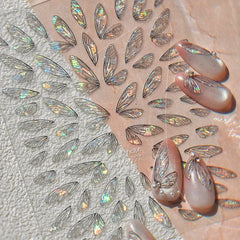 Lunivop  Jelly Black Wings Feather Shiny Purple Wing Butterfly Soft Self Adhesive 5D Nail Art Decoration Sticker Manicure Decal Tool DIY