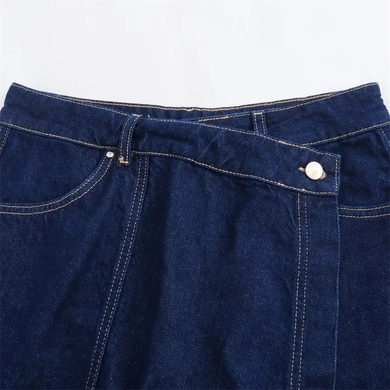 Lunivop Blue Denim Shirt Woman Short Sleeve Cropped Shirt Women Summer Short Tops Woman Streetwear Y2k Stylish Women's Blouses