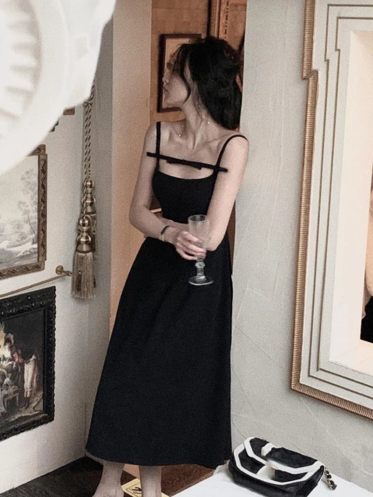 Lunivop  Summer Y2K Spaghetti Strap Evening Party Dresses Solid Elegant Sleeveless Sexy A-line Short Dress One Piece Vestido Mujer