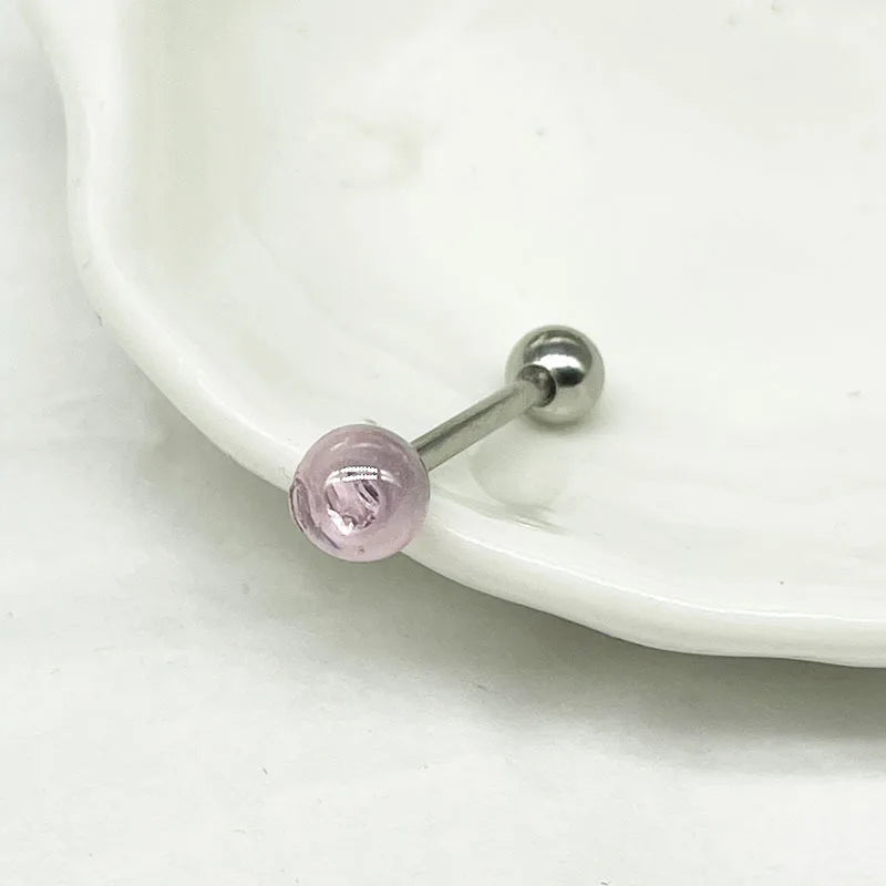 Lunivop Zircon Round Ball Tongue Stud Body Jewelry Tongue Piercing Bar Nipple Barbell Septum Piercing