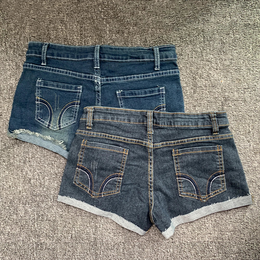 Lunivop Summer Korean Sexy Low Waist Women Denim Shorts American Lady Y2K Elastic Slim Fit Hot Pants Female Embroidery Wrapping Jeans