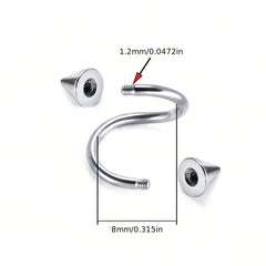 Lunivop  Spiral Twister Barbell Piercing Surgical Steel Spike and Ball Lip Ring Cartilage Helix Earring Body Jewelry  Dudaklar Burun