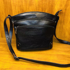 Lunivop  Retro Multi Layer Bucket Bag Women Rivet Leather Large Capacity Shoulder Bag Ladies Solid Color Fashion Versatile Crossbody Bag