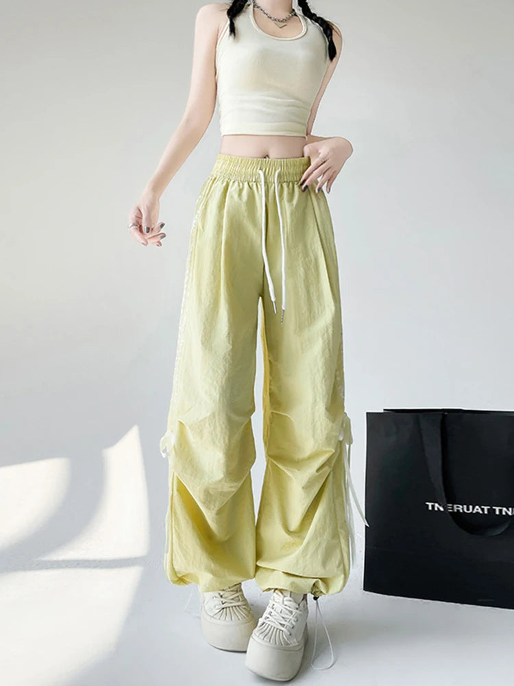 Lunivop  Dopamine Women Summer Pants Fashion Striped Bow Loose Multicolor Cargo Pants Casual Bf Ladies Trousers New