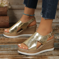 Lunivop  Women's Fashion Sandals Thick Heel Roman Style Slip-On Summer New Style Beach Shoes PU Leather Rubber Sole Comfortable Ladies Sa