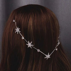 Lunivop  Six-pointed Star Rhinestone Hair Comb Temperament Bride Comb Headband Headdress Fashion Wedding Jewelry Accessorie for Women