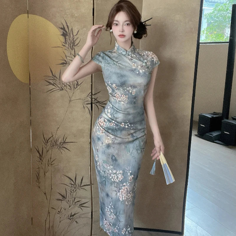 Lunivop  Korean Vintage Floral Festival Party Dress Summer Elegant Bodycon Sexy Long Dress Women Fashion Suitable Dresses on Request