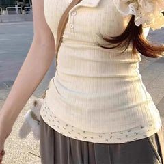 Lunivop  Fake Two Piece Floral Print Tops Mujer Summer Lace Patchwork T-shirt for Women Short Sleeve Bottoming 2025 New Tee Sirt