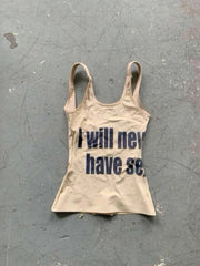 Lunivop  Euramerican High Street Punk Summer Tank Tops Y2k Aesthetic Letter Print All Macth Grunge Punk Tees Harajuku Popular Clothes