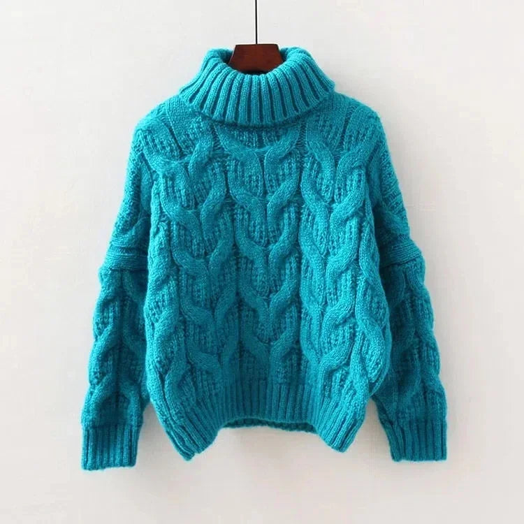 Lunivop  Thicken Turtleneck Sweater Women's New Winter Korean Loose Pullover Knitted Sweaters Short Jumper Pull Casual Tops Female
