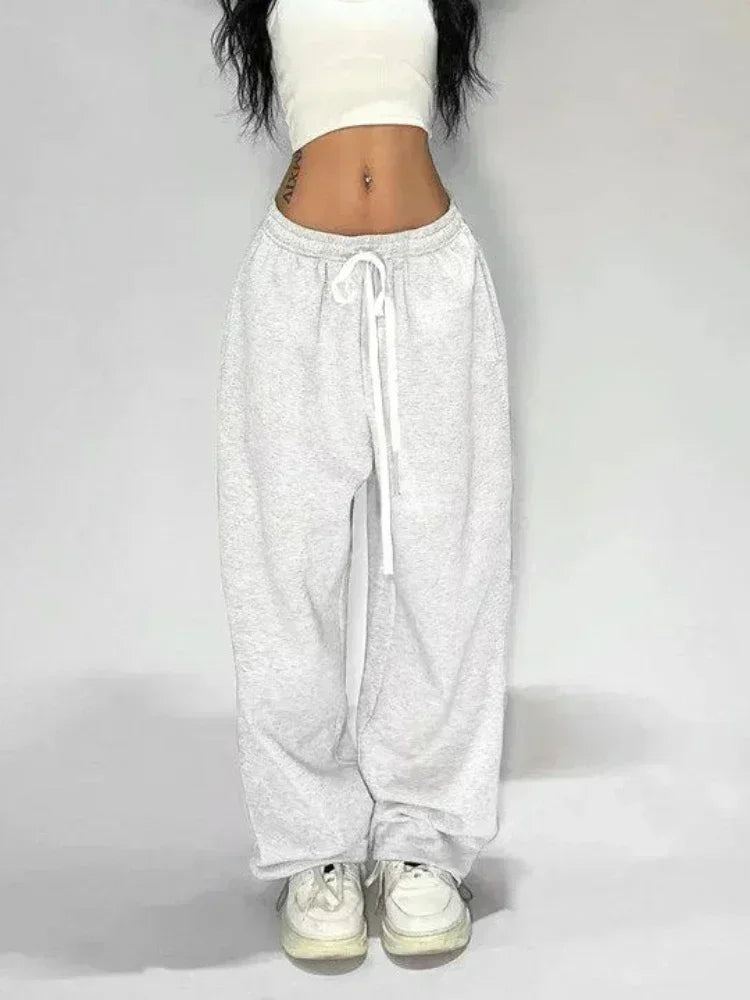 Lunivop Casual Gray Sweatpants Women Wide Leg Black Joggers Classic Baggy Streetwear Oversized Sports Female Trousers All-match