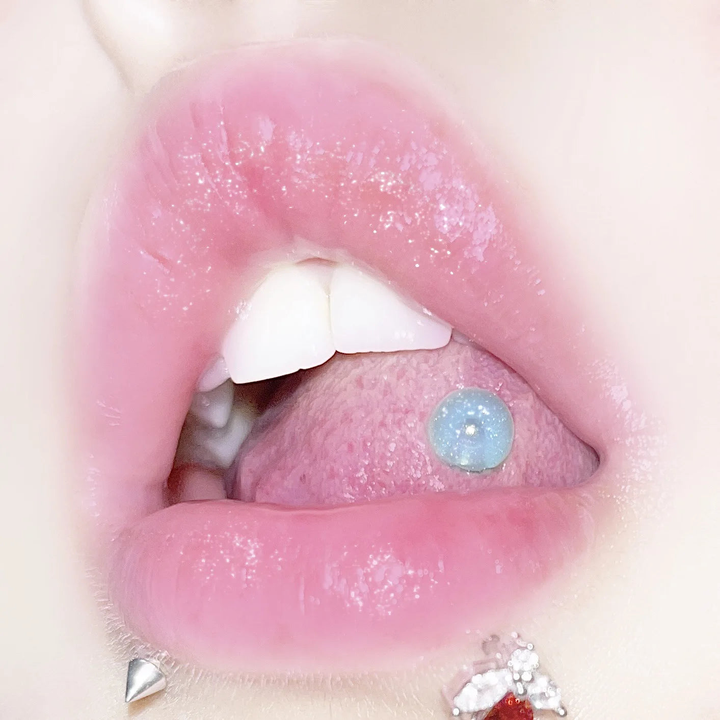 Lunivop Mint Green Tongue Studs Nail Acrylic 6mm Balls Male and Female Piercing Tongue Ring Jewelry Sweet Summer Piercing Nipple Rings