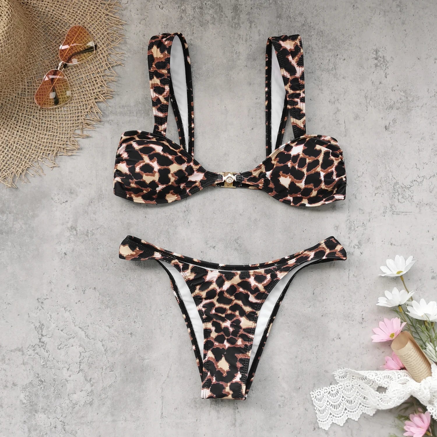 Lunivop   Shiny Bikini Sexy Women Swimsuit Push Up Swimwear Female Strappy Biquini High Waisted Bathingsuit V Bodysuit Beachwear Monokini