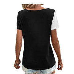 Lunivop  Summer Crew Neck Short-sleeved Cardigan Top New Women's Single-breasted T-shirt
