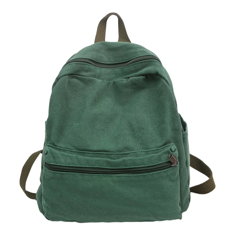 Lunivop  Brand High Quality Canvas Backpacks Women Solid 100% Cotton School Bags Soft Green Satchels Small Cloth Leisure Or Travel Bags