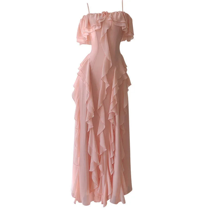 Lunivop Fashion Women Dress Short Sleeve Slash Neck Solid Color Female Summer Evening Party Dresses New Tide