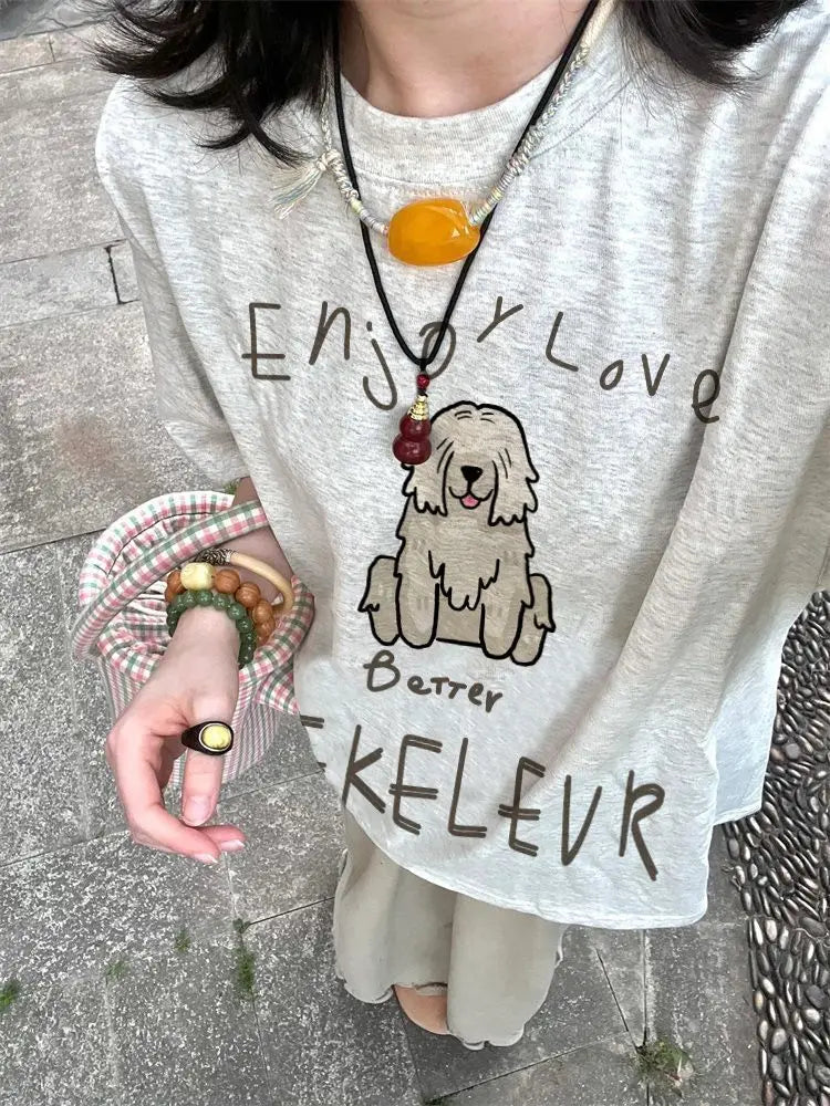 Lunivop  Women T Shirts Preppy Style Cartoon Printed Short Sleeve Summer Fashion Loose Sweet Tops Funny Female Tshirt Casual