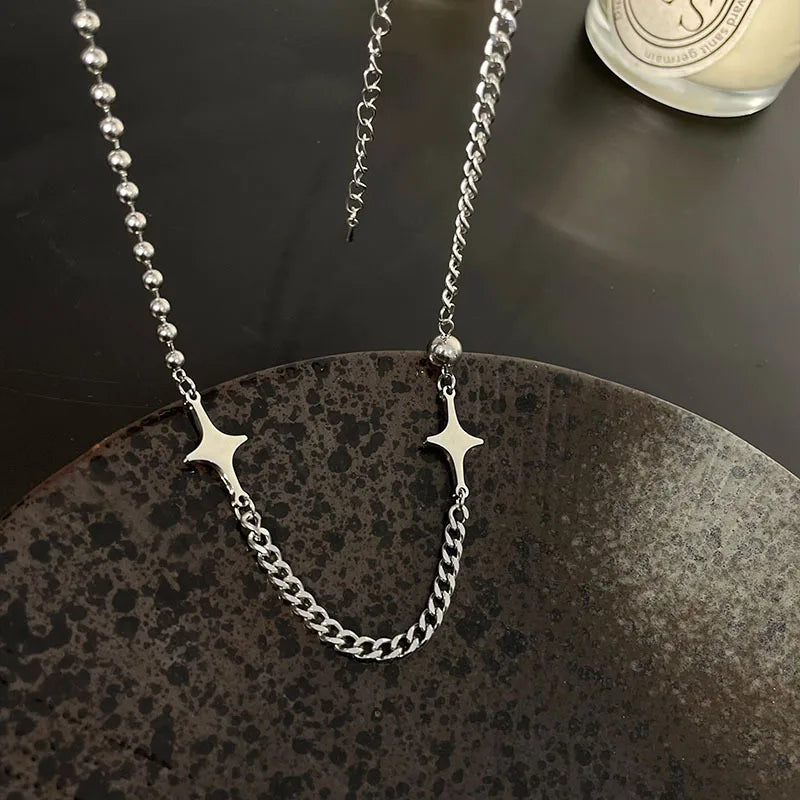 Lunivop Vintage Exquisite Star Charms Pendant Necklaces Trendy Jewelry Cool Y2k Star Chains Choker For Women Party