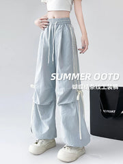 Lunivop  Dopamine Women Summer Pants Fashion Striped Bow Loose Multicolor Cargo Pants Casual Bf Ladies Trousers New
