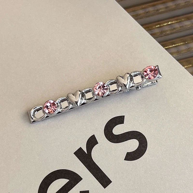 Lunivop Y2K Pink Rhinestone Butterfly Bow Star Heart Hairpins Barrettes Women Korean Fashion Kpop Hair Clip Accessories