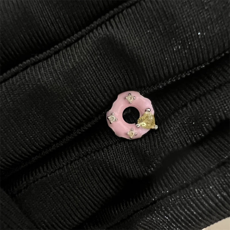 Lunivop 1 PCS New Cute Pink Zircon Crystal Cochlea Ear Bone Nail 316L Medical Titanium Steel Earrings for Women Y2K Hottie Accessories