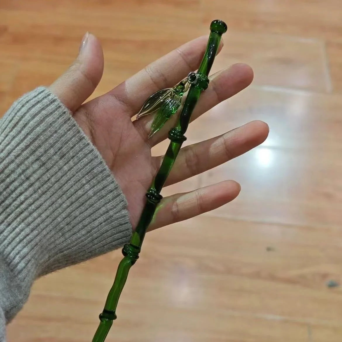 Lunivop Vintage Imitation Jade Bamboo Leaf Hair Stick Hairpin Headwear New Chinese Style Female Acrylic Hair Clasp Hair Accessories