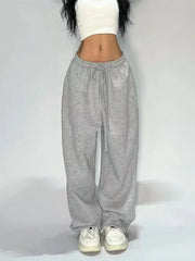 Lunivop Casual Gray Sweatpants Women Wide Leg Black Joggers Classic Baggy Streetwear Oversized Sports Female Trousers All-match