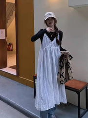 Lunivop  Fashion All-match Lace Camisole Dress for Women 2025 Summer New Mesh Vest Dresses Y2k Mid-length Loose Vestidos De Mujer