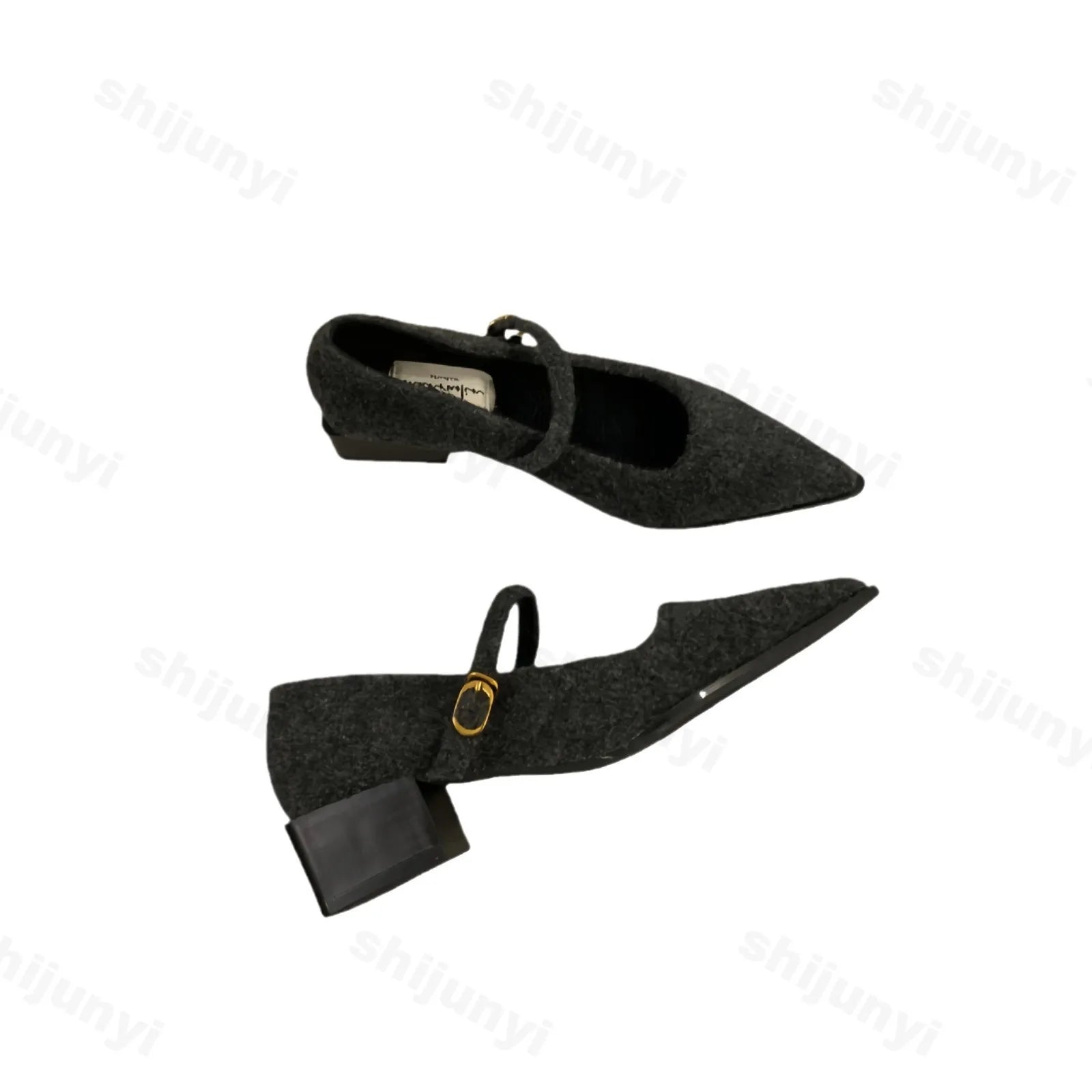 Lunivop Fashion Pointed Toe Fleece Flet Ballet Shoes Woman Autumn Winter Warm Wool Mary Jane Shoes Ladies Elegant Plush Pumps