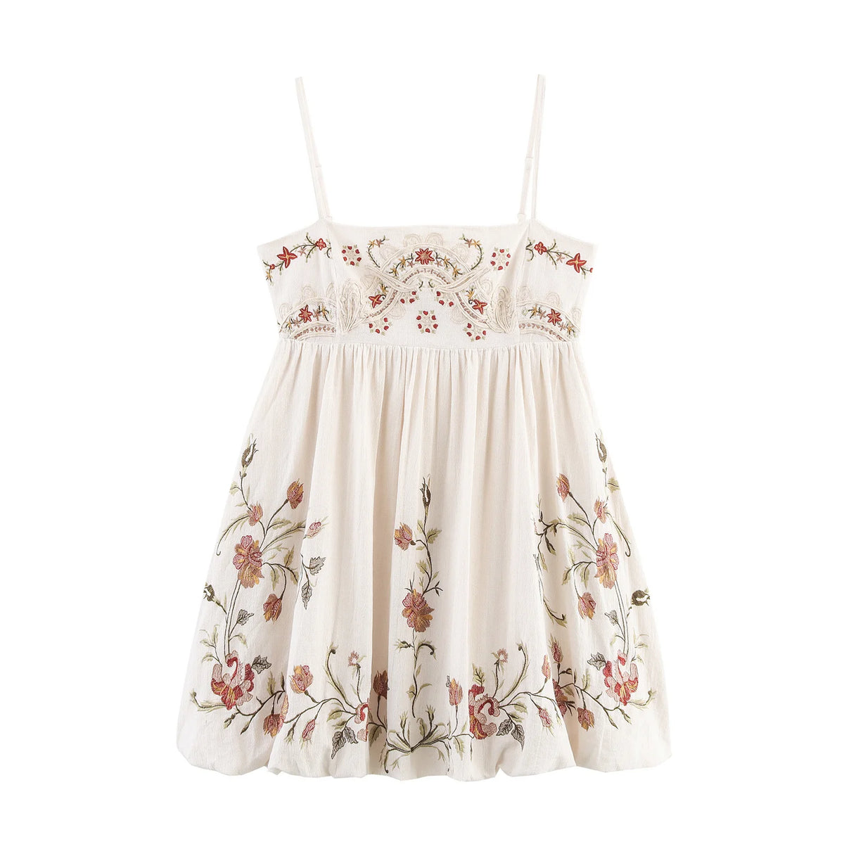 Lunivop  summer new women's casual fashion simple and comfortable French cotton embroidered bud suspender dress