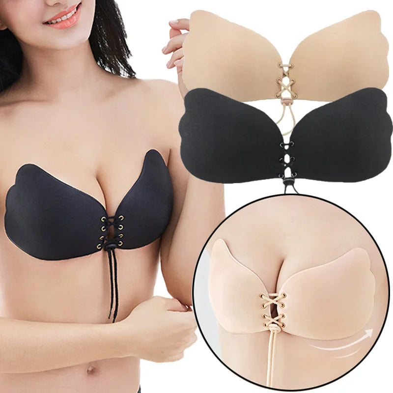 Lunivop Women Invisible Bras Sexy Push Up Bras Backless Strapless Adhesive Stick Bra Lingerie Grils Seamless Silicone Bralette Underwear