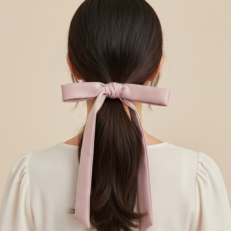 Lunivop  Elegant Cute Ribbon Bow Scrunchies Women Girl Sweet Elastic Hair Band Accessories Tie Hair Rope Headdress Headwear Ornament