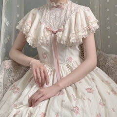 Lunivop Palace Style Princess Dress Lace Flower Fairy Summer Vintage Frock Lolita Romantic Victorian Ceremonial Dresses Female