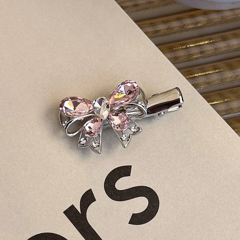 Lunivop Y2K Pink Rhinestone Butterfly Bow Star Heart Hairpins Barrettes Women Korean Fashion Kpop Hair Clip Accessories