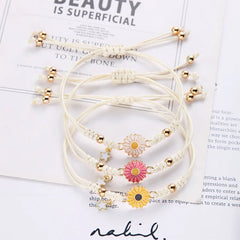 Lunivop 1pcs New Fashion Simple Colorful Sunflower Star Handwoven Bracelet for Women Sweet Elegant Party Jewelry Gifts