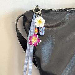 Lunivop  Fashionable Summer Island Themed Slipper Bag Charm Keychain Accessory for Trendy Fashion Enthusiasts and Travelers