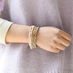 Lunivop 1Pcs Trendy Simple Crystal Beaded Bracelet for Women Elastic Adjustable Charm Bracelet Sweet Elegant Beach Party Jewelry Gifts