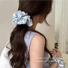Lunivop  Korean Stripe Hair Scrunchies Tie Elegant Simple Large Hair Ropes Rubber Bands Ponytail Headwear Hair Accessories For Girls New