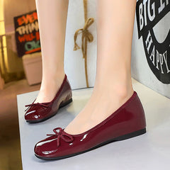 Lunivop  Women Lovely Wine Red Bow Design Round Toe Scarpins Female Fashion 4cm Increased Internal Shoes Lady Comfortable Slip-On Pumps